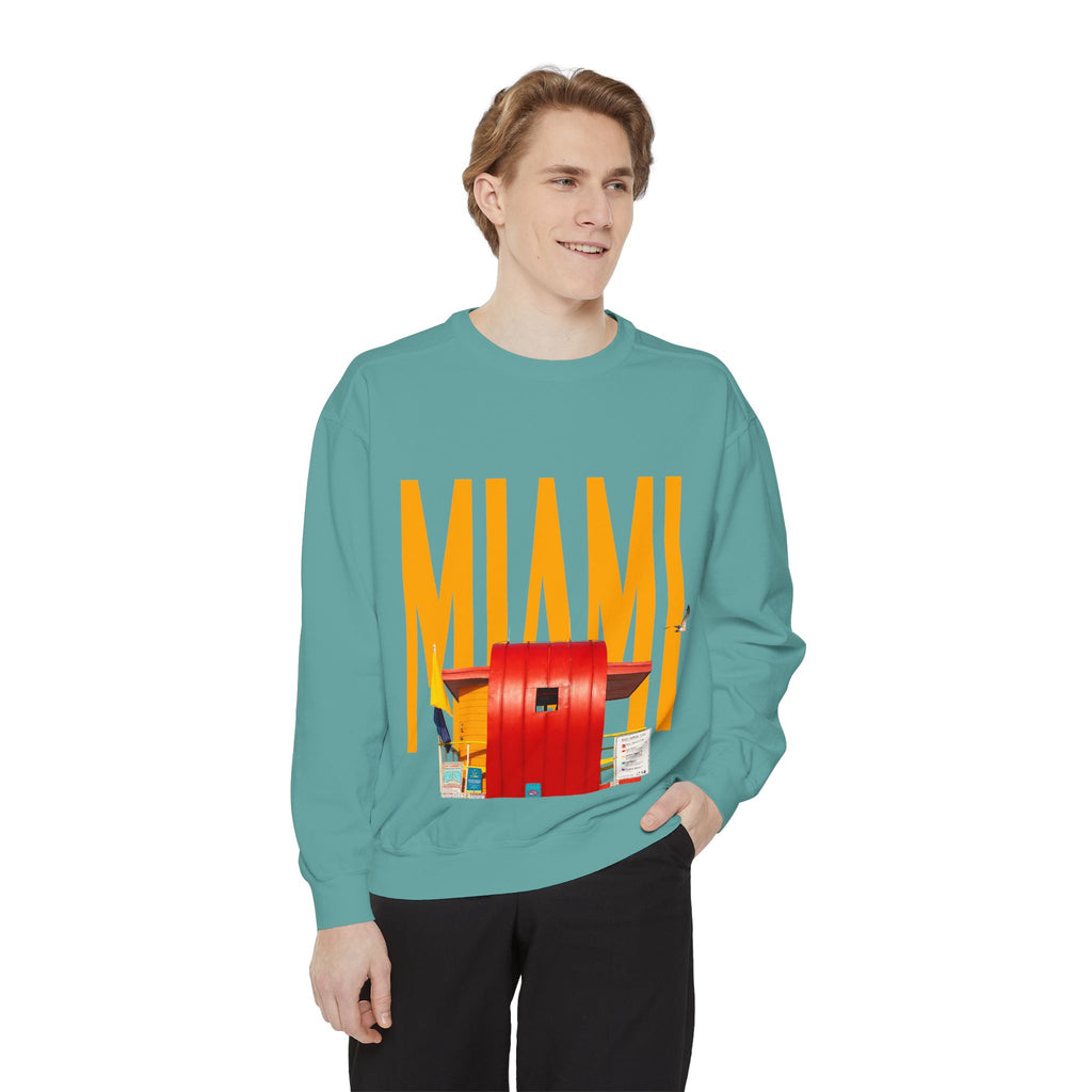 Miami Unisex Garment-Dyed Sweatshirt