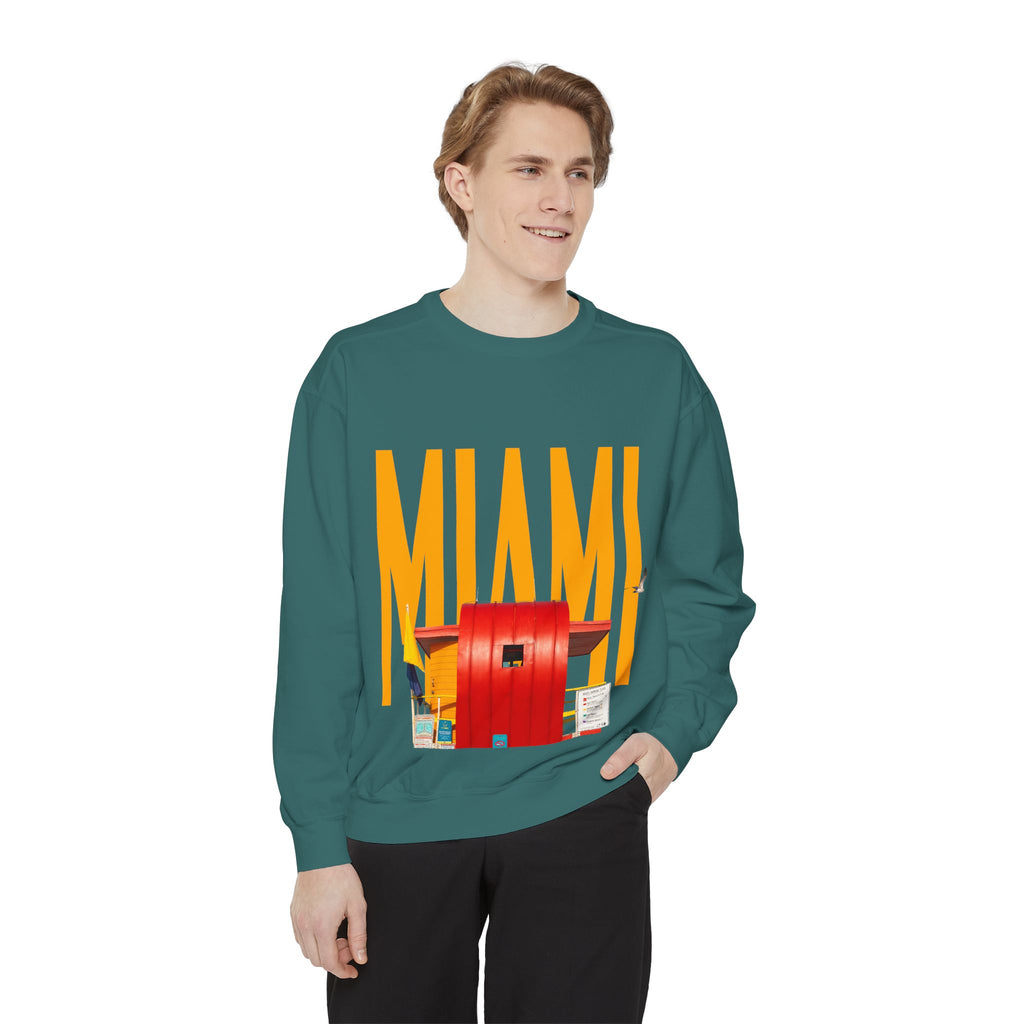 Miami Unisex Garment-Dyed Sweatshirt
