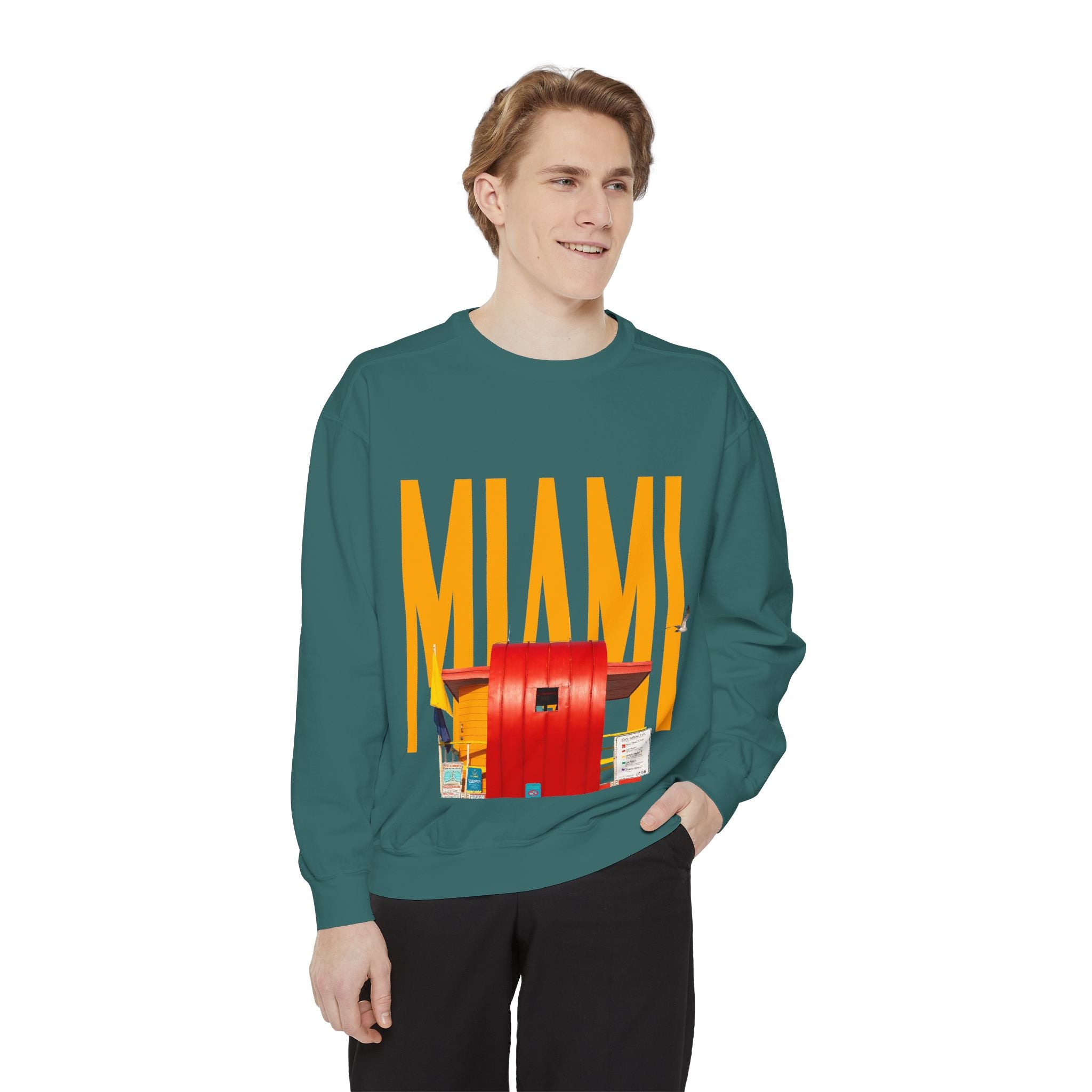 Miami Unisex Garment-Dyed Sweatshirt