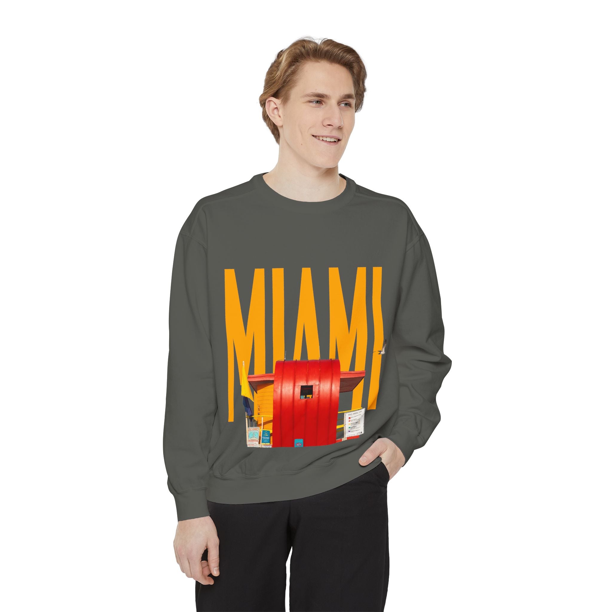 Miami Unisex Garment-Dyed Sweatshirt